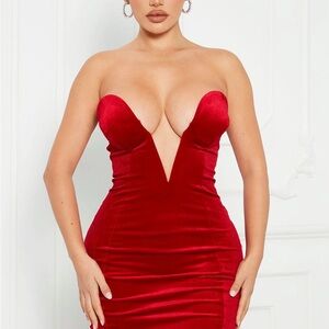 NWT Red Velvet floor length dress